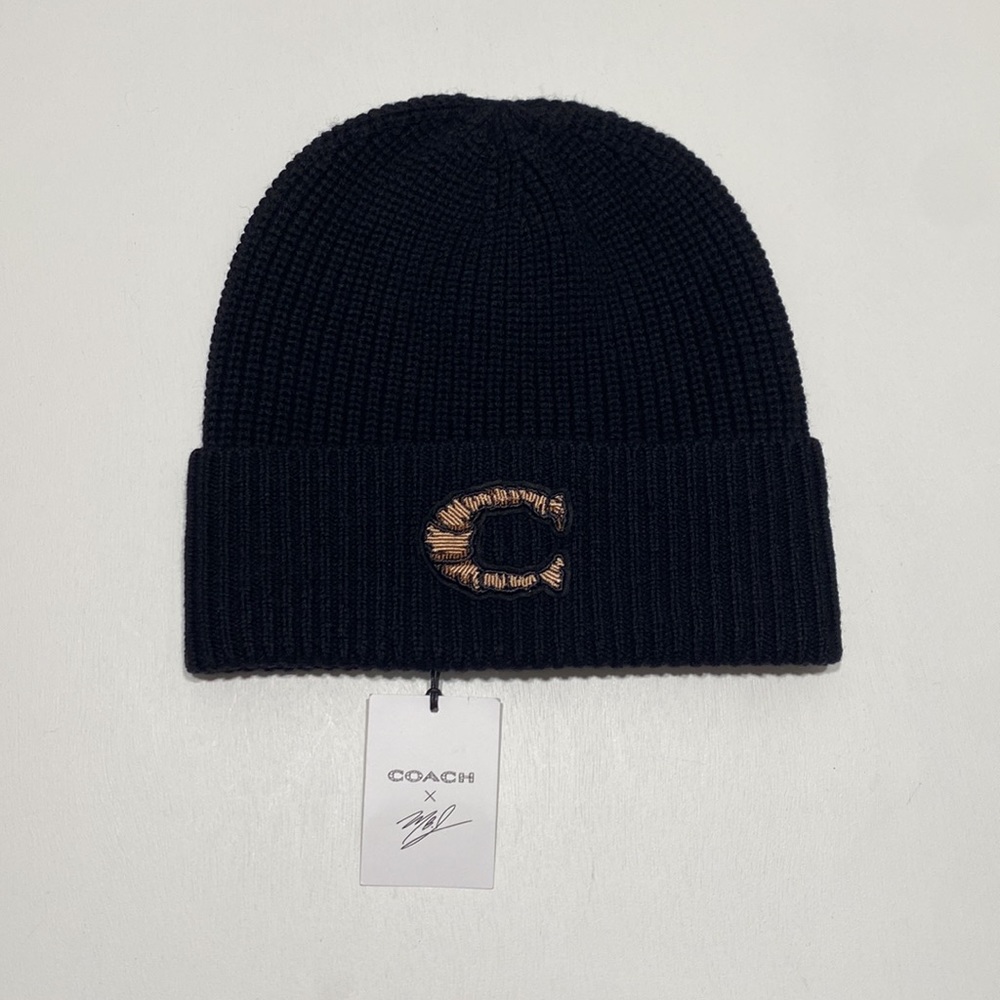 Coach X Michael B. Jordan Mummified Signature Beanie Cuffed knit Hat Cap NWT - Picture 1 of 7